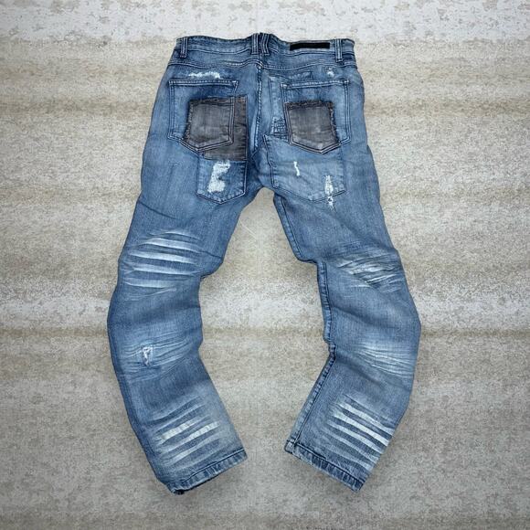 taker Other - Vintage Skater Jeans Taker Light Wash Skinny Fit Denim Rap Style Art Y2K
